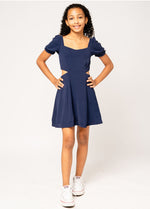CATHERINE Puff Sleeves Side Cut Out Dress