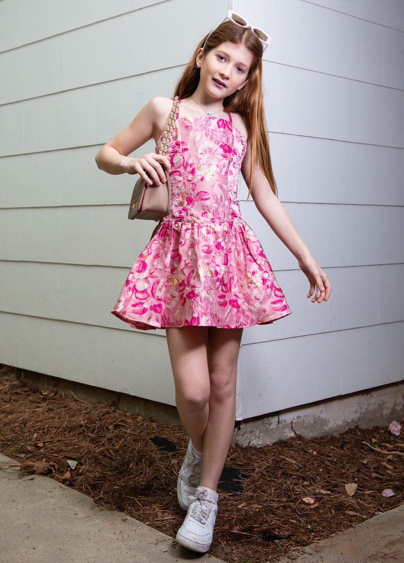LEXI Lace Back Low Waisted Sheared Dress
