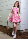 LEXI Lace Back Low Waisted Sheared Dress