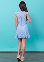 LUNA Lace Fit &  Flare Ruffle Dress