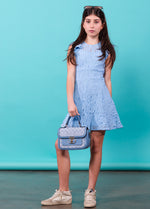 LUNA Lace Fit &  Flare Ruffle Dress