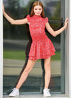 SELENA High Neck Smock Ruffle Dress
