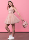 TIFFANY Beaded Sequins Tulle Cocktail Dress