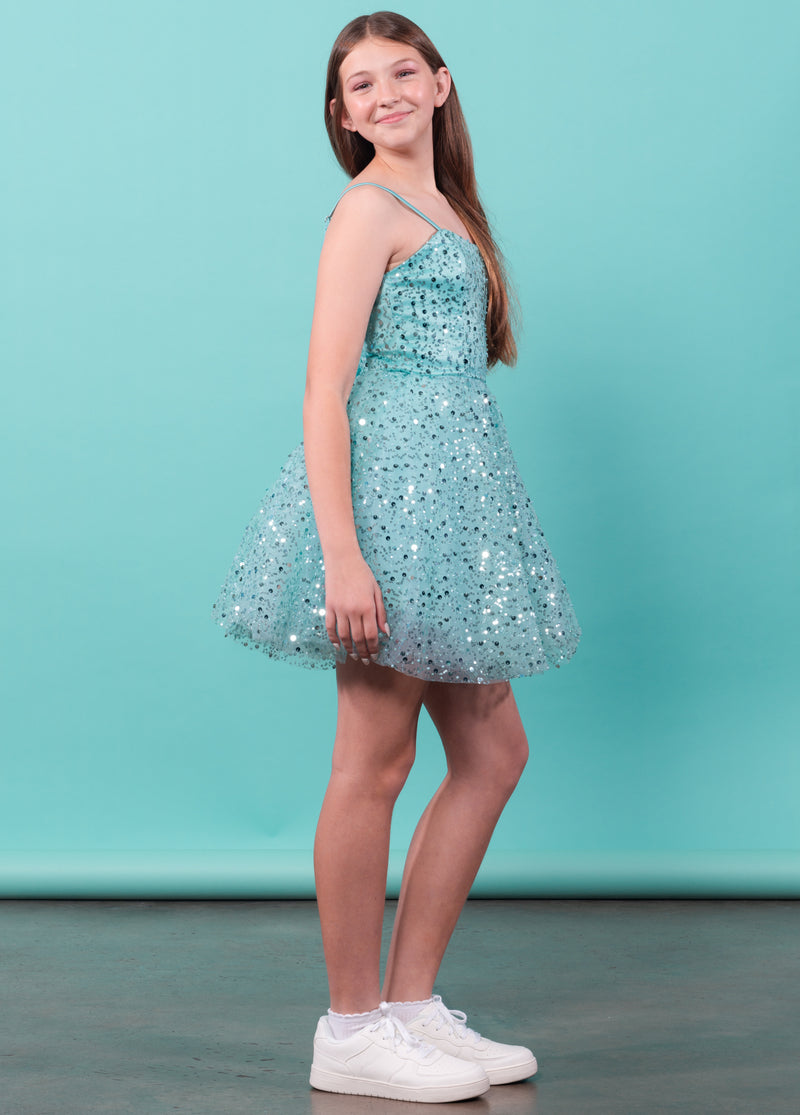 TIFFANY Sequins Tulle Cocktail Dress