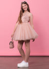 TIFFANY Beaded Sequins Tulle Cocktail Dress
