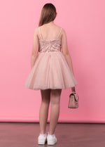 TIFFANY Beaded Sequins Tulle Cocktail Dress