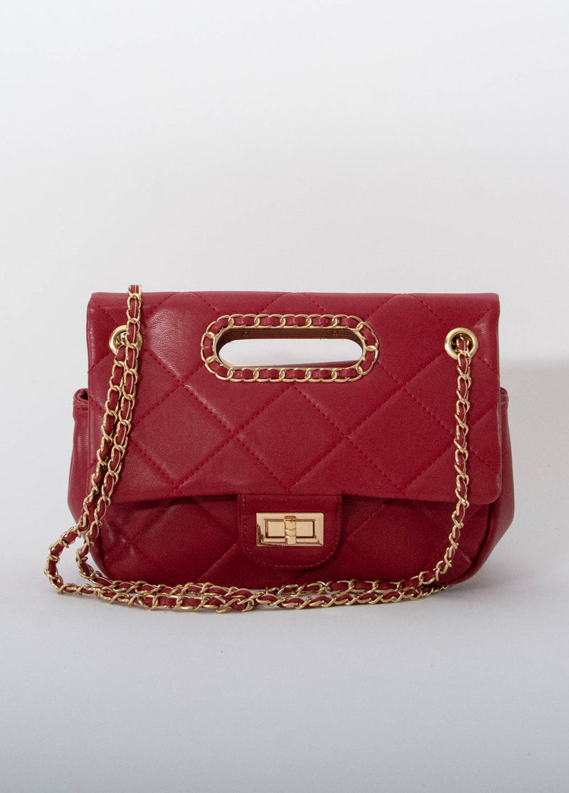 Glided Red Leather Handbag