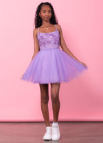 ADDISON Lace Sequins Tulle Cocktail Dress