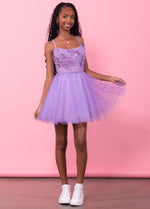 ADDISON Lace Sequins Tulle Cocktail Dress