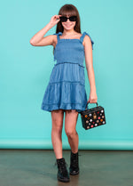 BROOKE Tie Straps Smock Ruffle Dress