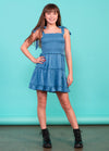 BROOKE Tie Straps Smock Ruffle Dress