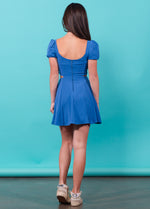 CATHERINE Puff Sleeves Side Cut Out Dress