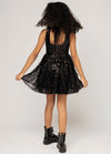 HARPER Square Neck Open Back Sequin Tulle Dress