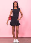 HAZEL Lace Back Sparkle Ruffle Dress