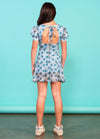 RITA Puff Sleeves Tie Back Ruffle Dress