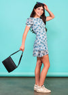RITA Puff Sleeves Tie Back Ruffle Dress