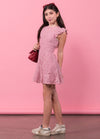 LUNA Lace Fit &  Flare Ruffle Dress