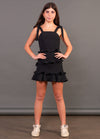 MEGHAN Tie Straps All Over Ruffle Dress