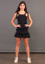 MEGHAN Tie Straps All Over Ruffle Dress