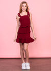 MEGHAN Tie Straps All Over Ruffle Dress