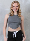 RAVEN Rib Knit U Hemline Crop Top