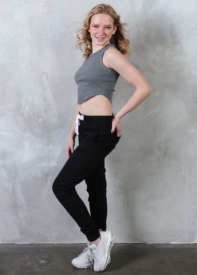 RAVEN Rib Knit U Hemline Crop Top