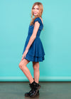 SAGE On/Off Shoulders Smocked Waist Tiered Ruffle Dress