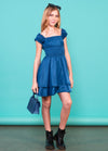 SAGE On/Off Shoulders Smocked Waist Tiered Ruffle Dress