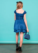 SAGE On/Off Shoulders Smocked Waist Tiered Ruffle Dress