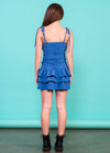 SAMMY Tie Straps Ruched Ruffle Dress