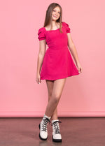 SKYLAR Puff Sleeves Open Back  Dress