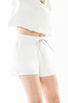 ASHLEY Brushed White Modal Slouch Shorts